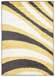 Burst Shag Rug Yellow and Charcoal