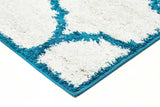 Shadow Shag Rug White and Blue