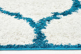 Shadow Shag Rug White and Blue