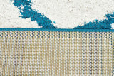 Shadow Shag Rug White and Blue