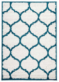 Shadow Shag Rug White and Blue