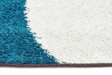 Enigma Shag Rug Blue Charcoal White