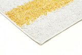 Stencil Shag Rug Yellow Charcoal White