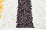 Stencil Shag Rug Yellow Charcoal White