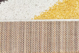 Stencil Shag Rug Yellow Charcoal White