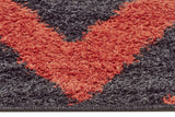 Ziggy Shag Rug Tangerine Charcoal