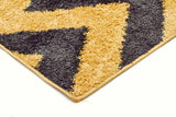 Ziggy Shag Rug Yellow Charcoal