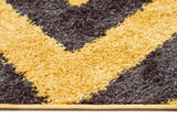 Ziggy Shag Rug Yellow Charcoal