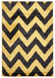 Ziggy Shag Rug Yellow Charcoal